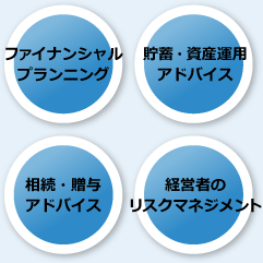 ファイナンシャルプランニング　貯蓄・資産運用アドバイス　相続・贈与アドバイス　経営者のリスクマネジメント